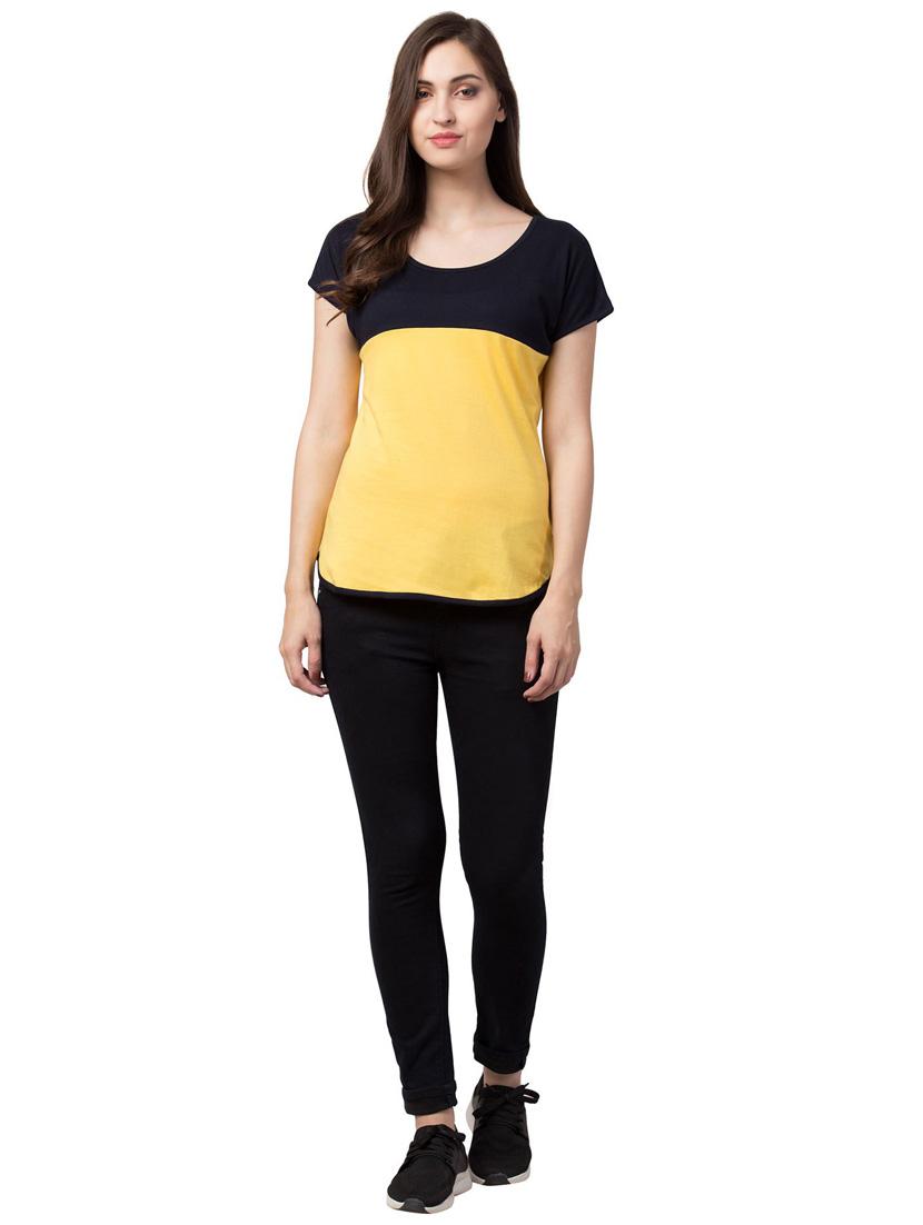 round neck color block regular tee - 18962331 - Standard Image - 4