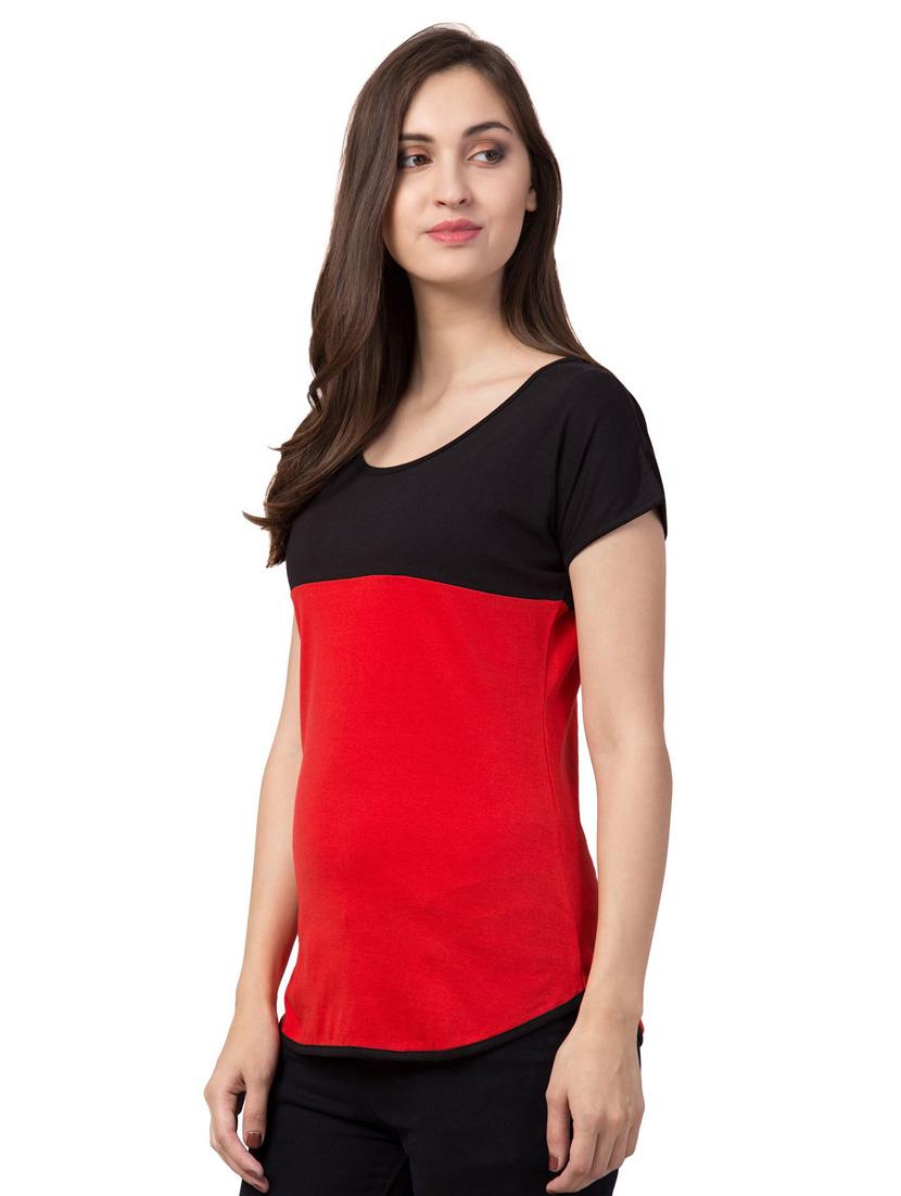 round neck color block tee - 18962332 -  Standard Image - 1