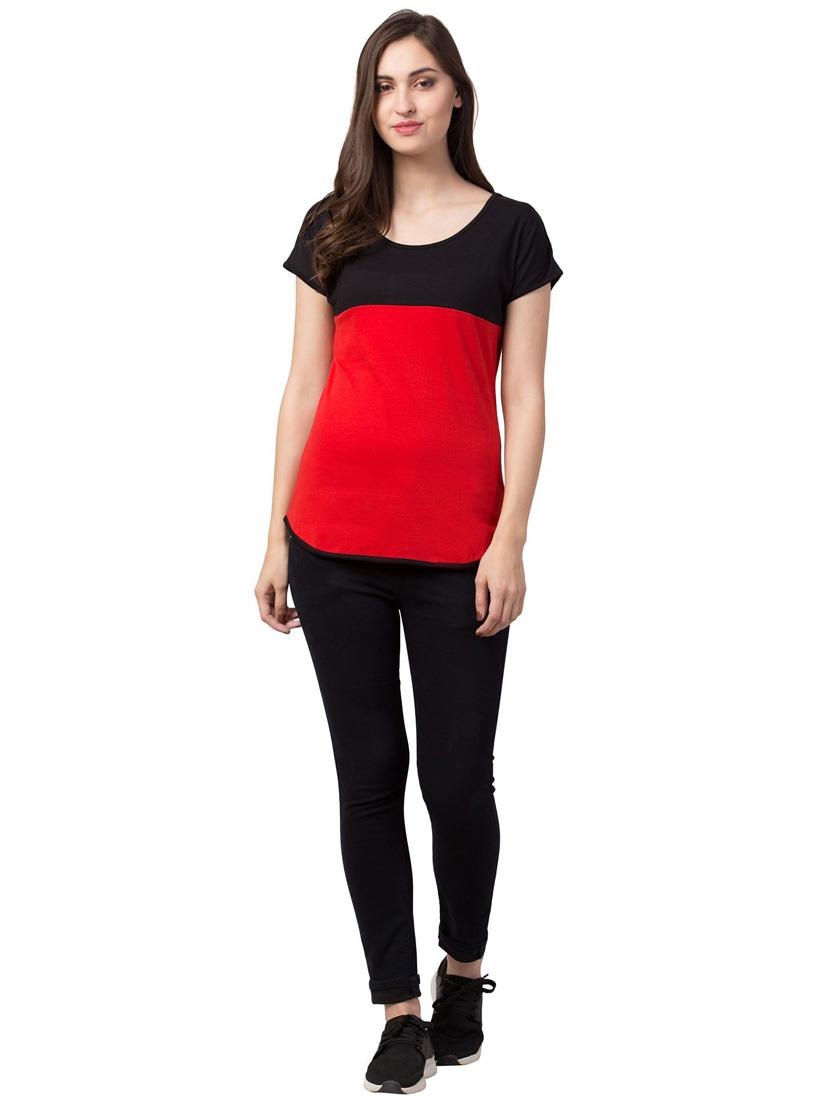 round neck color block tee - 18962332 - Standard Image - 4