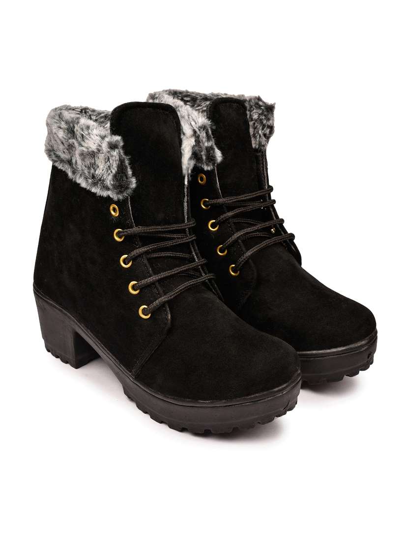 black suede laceup boots - 18962372 - Standard Image - 1