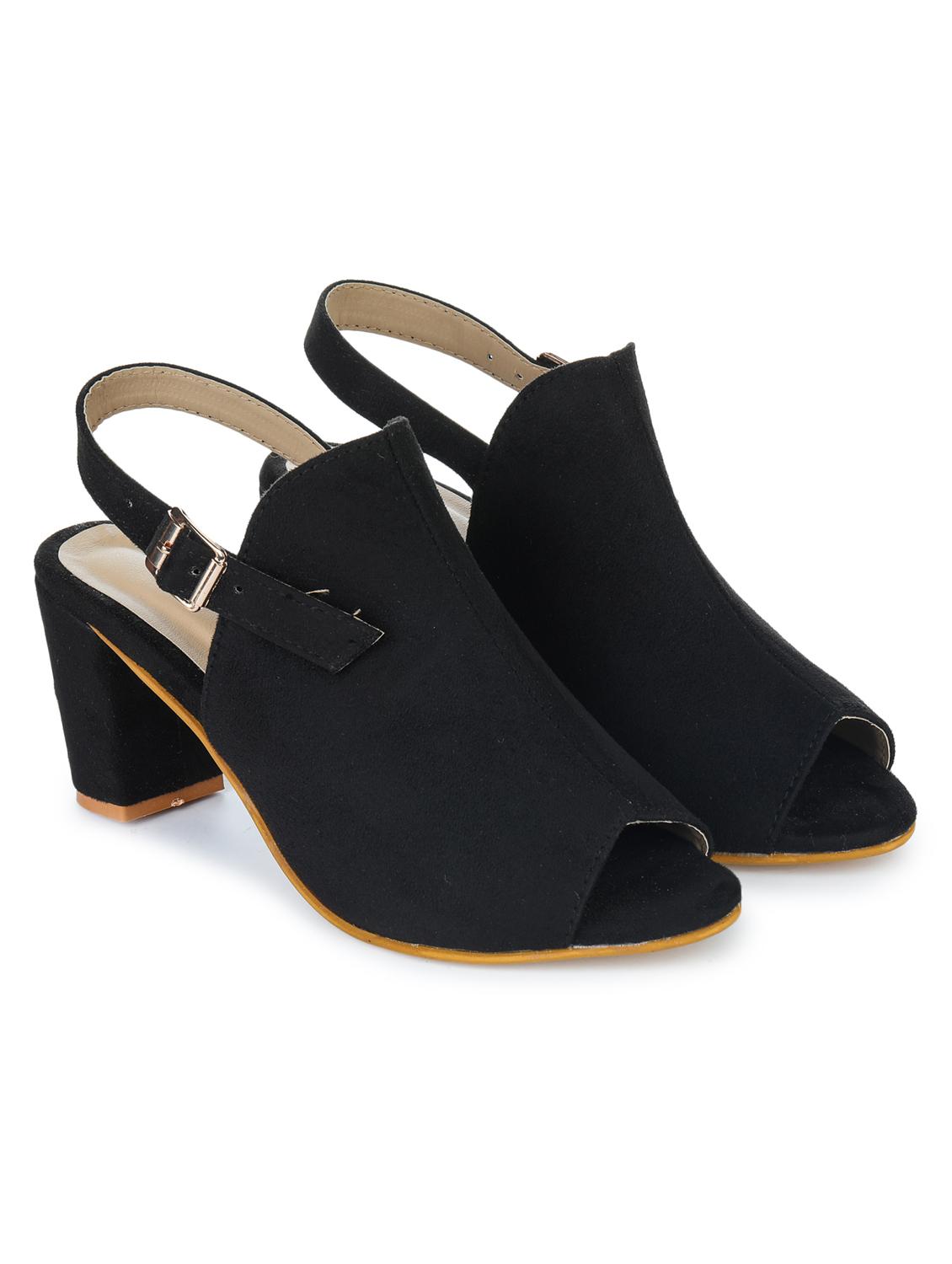 black synthetic back strap sandals - 18962377 -  Standard Image - 1
