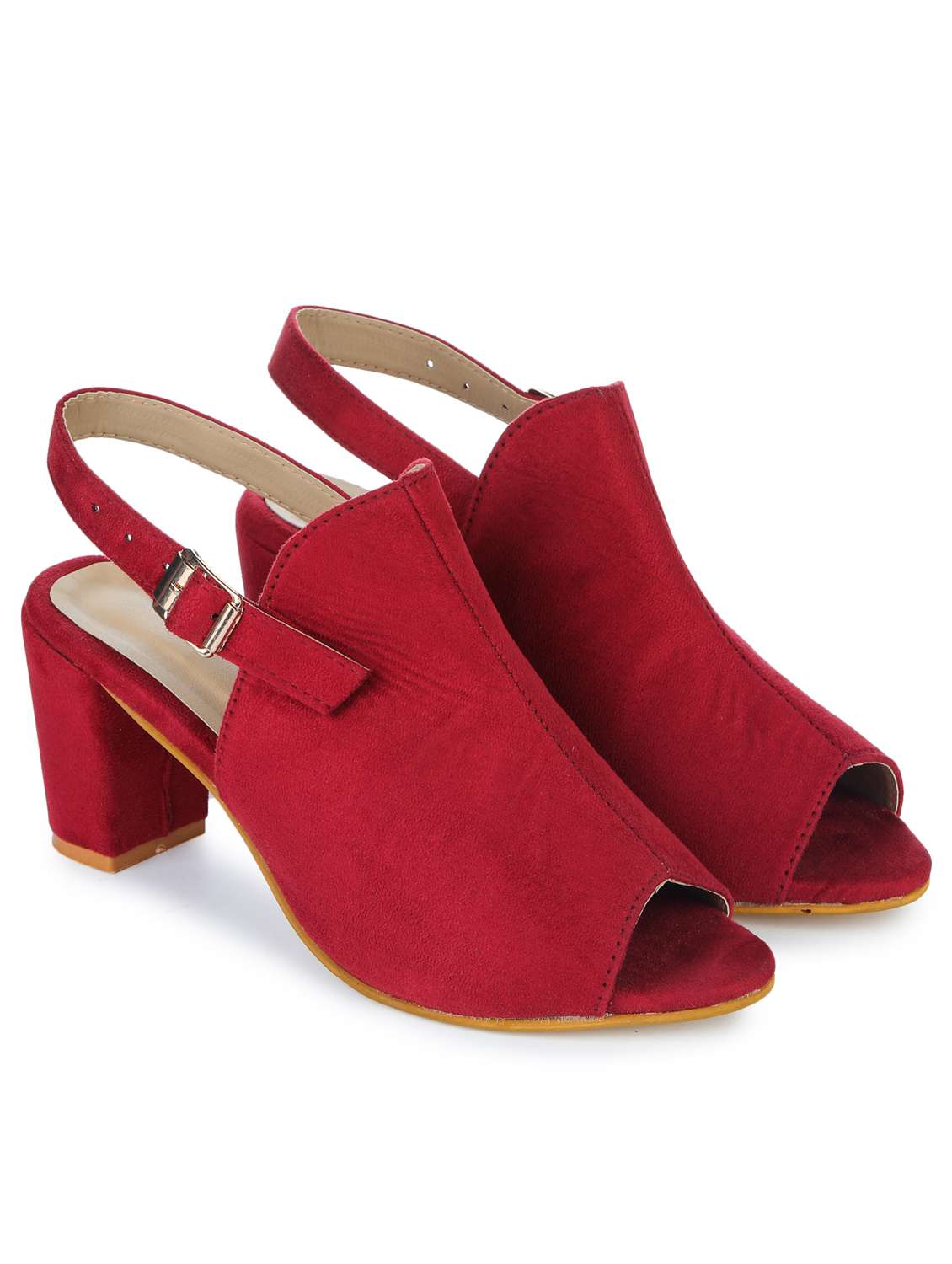 red synthetic back strap sandals - 18962378 -  Standard Image - 1