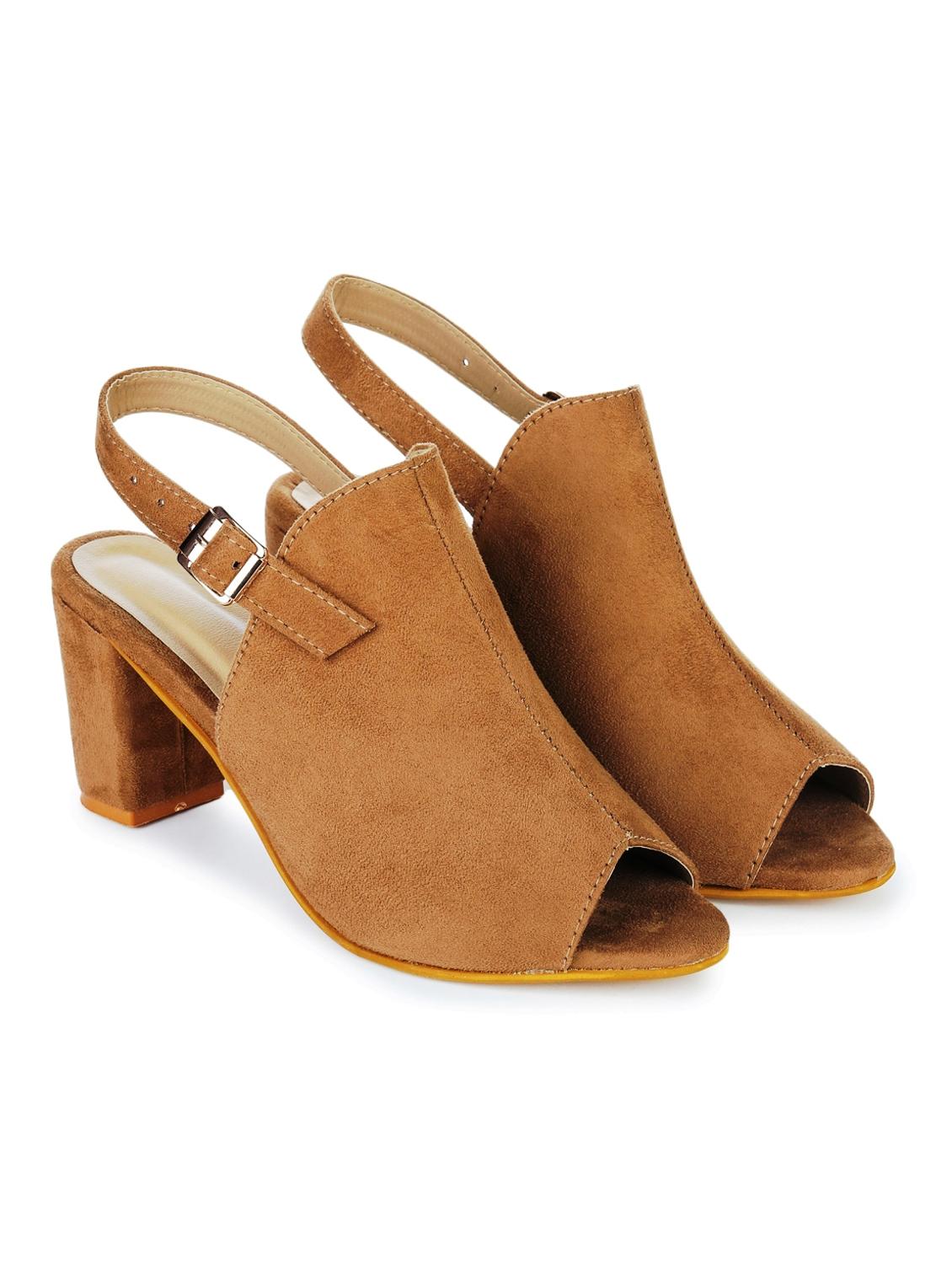 beige synthetic back strap sandals - 18962379 -  Standard Image - 1