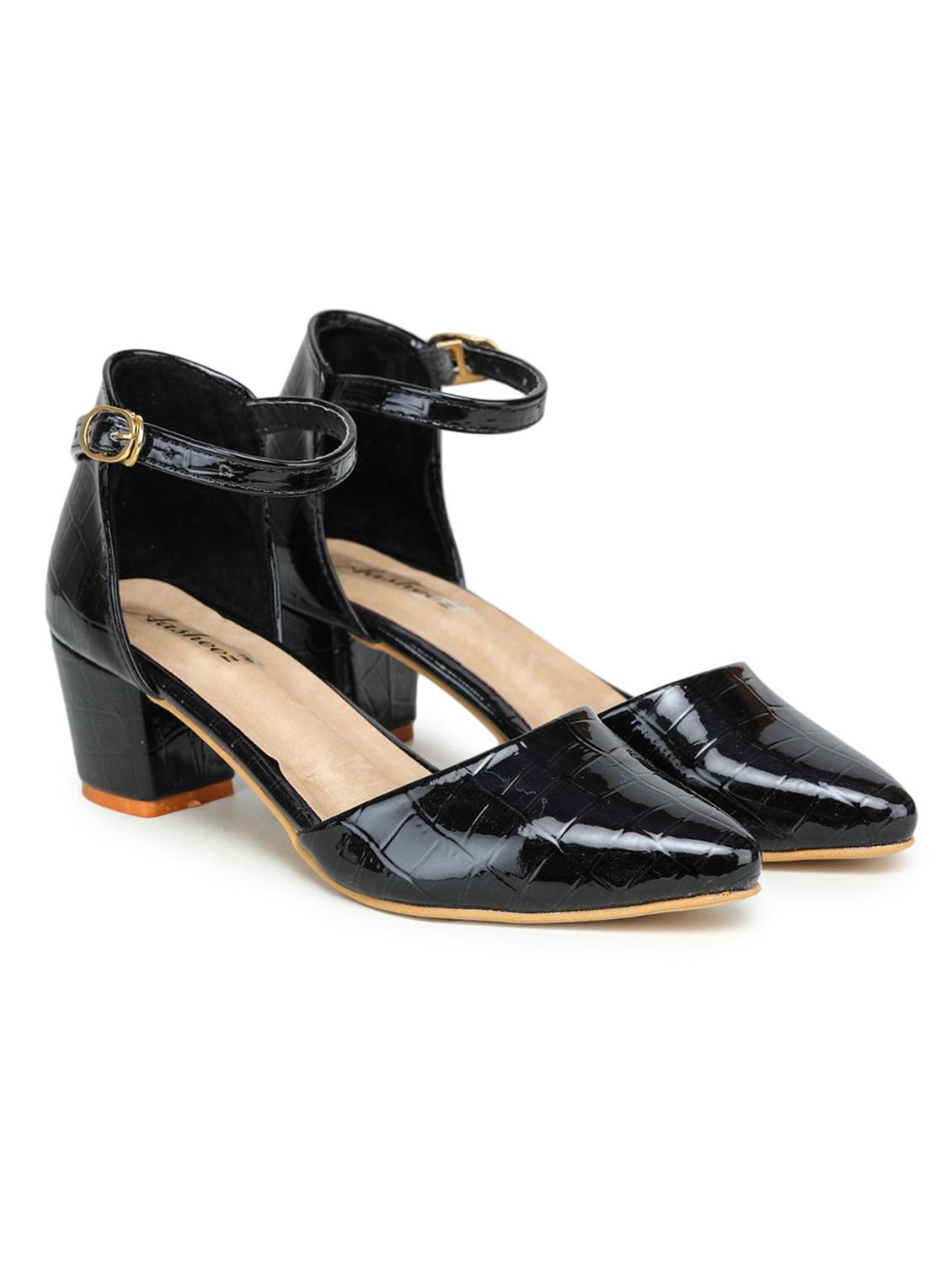 black synthetic ankle strap sandals - 18962391 -  Standard Image - 1
