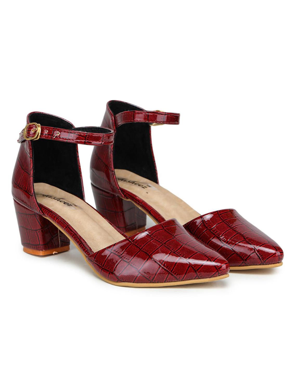red synthetic ankle strap sandals - 18962393 -  Standard Image - 1