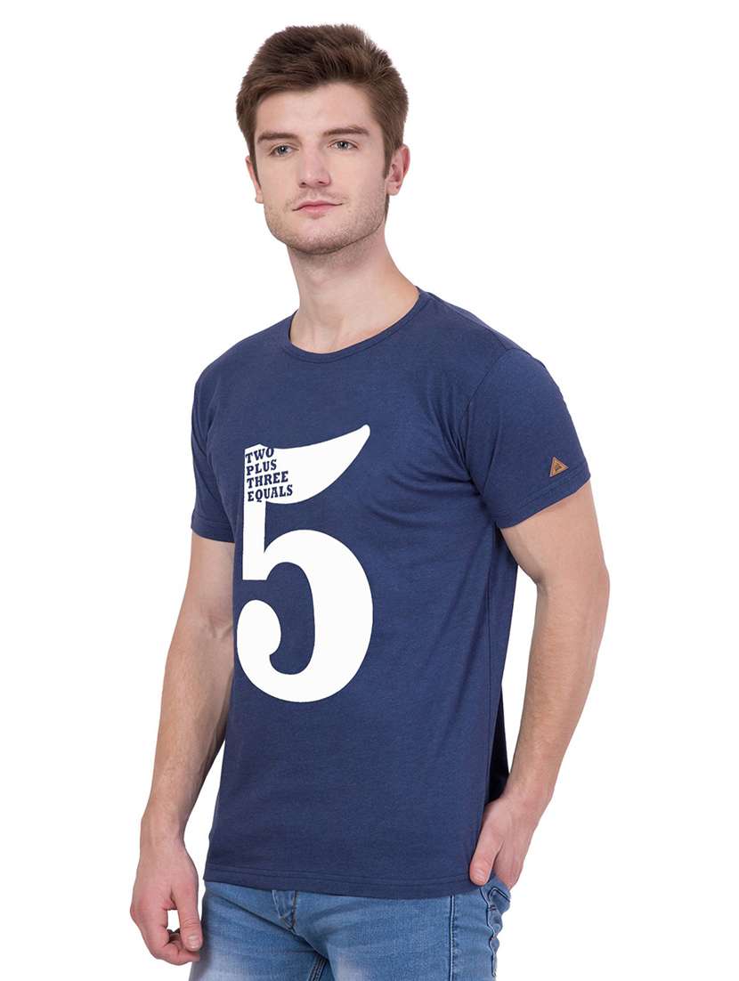 round neck chest printed t-shirt - 18962803 - Standard Image - 1