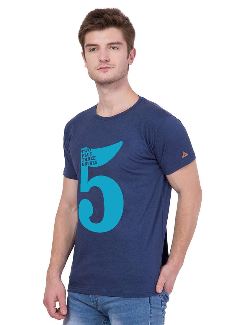 round neck chest printed t-shirt - 18962804 - Standard Image - 1