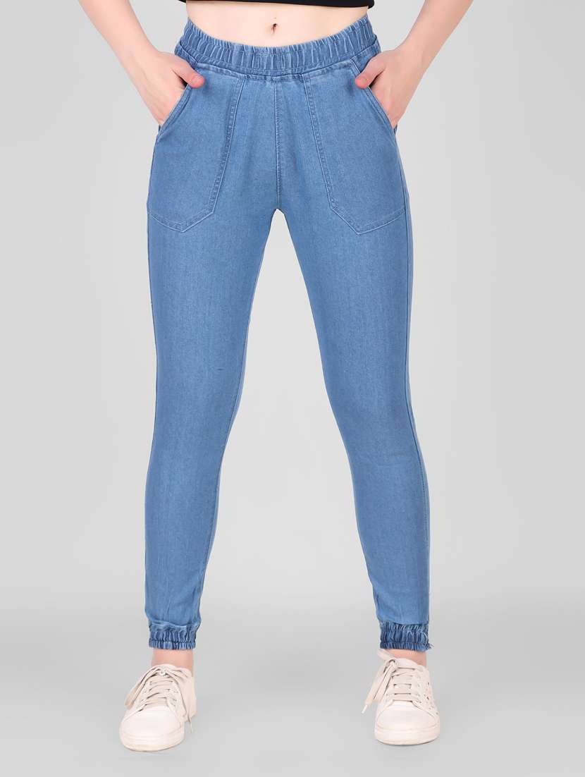 light blue denim jeggings