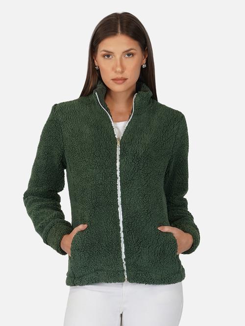 women green fleece jacket - 18968205 - Standard Image - 0