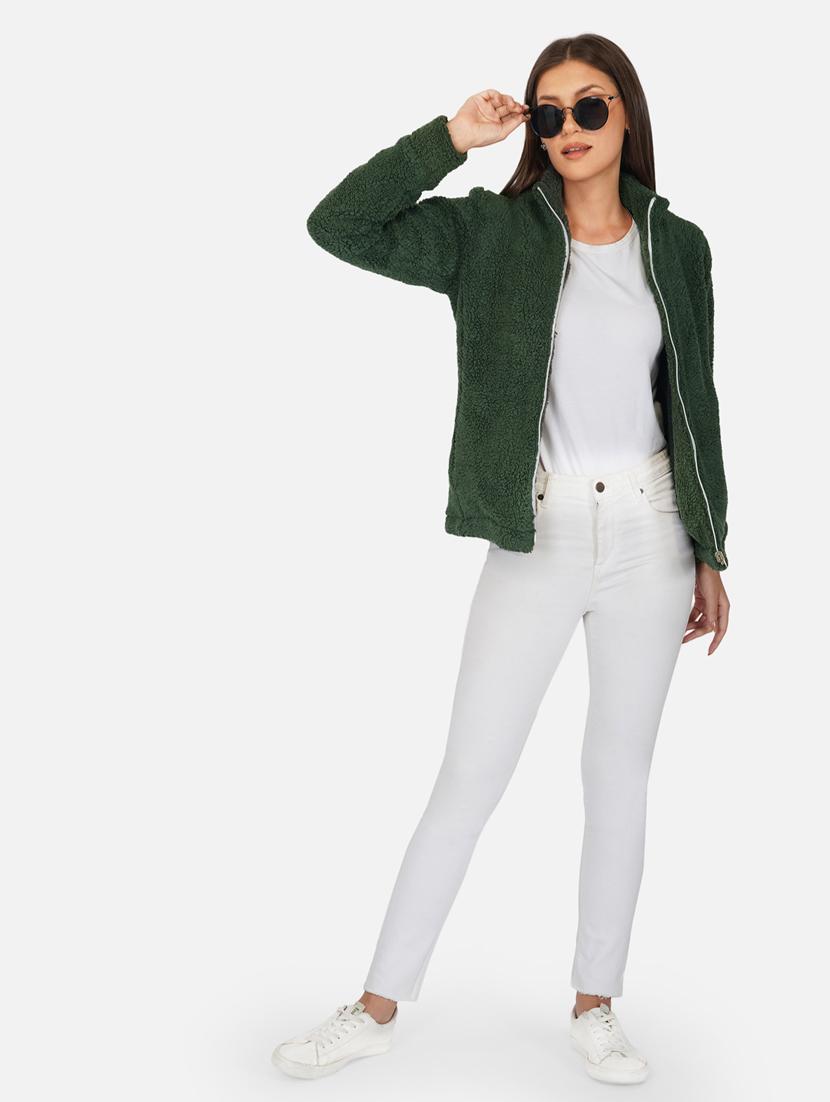 women green fleece jacket - 18968205 - Standard Image - 4