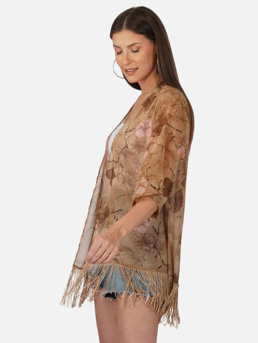 beige printed shrug - 18968220 - Standard Image - 1