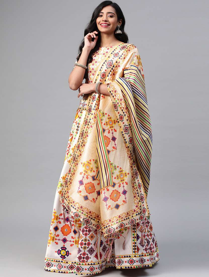 printed flared lehenga