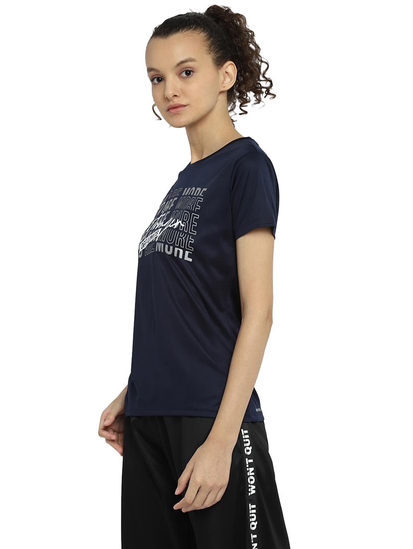 women's front print round neck t-shirt - 18969119 - Standard Image - 1