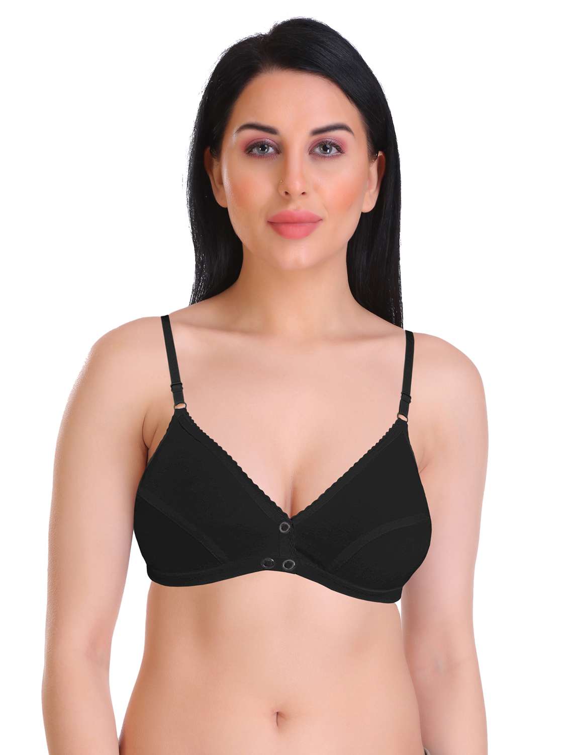 pack of 4 non padded front open bra - 18969195 -  Standard Image - 1