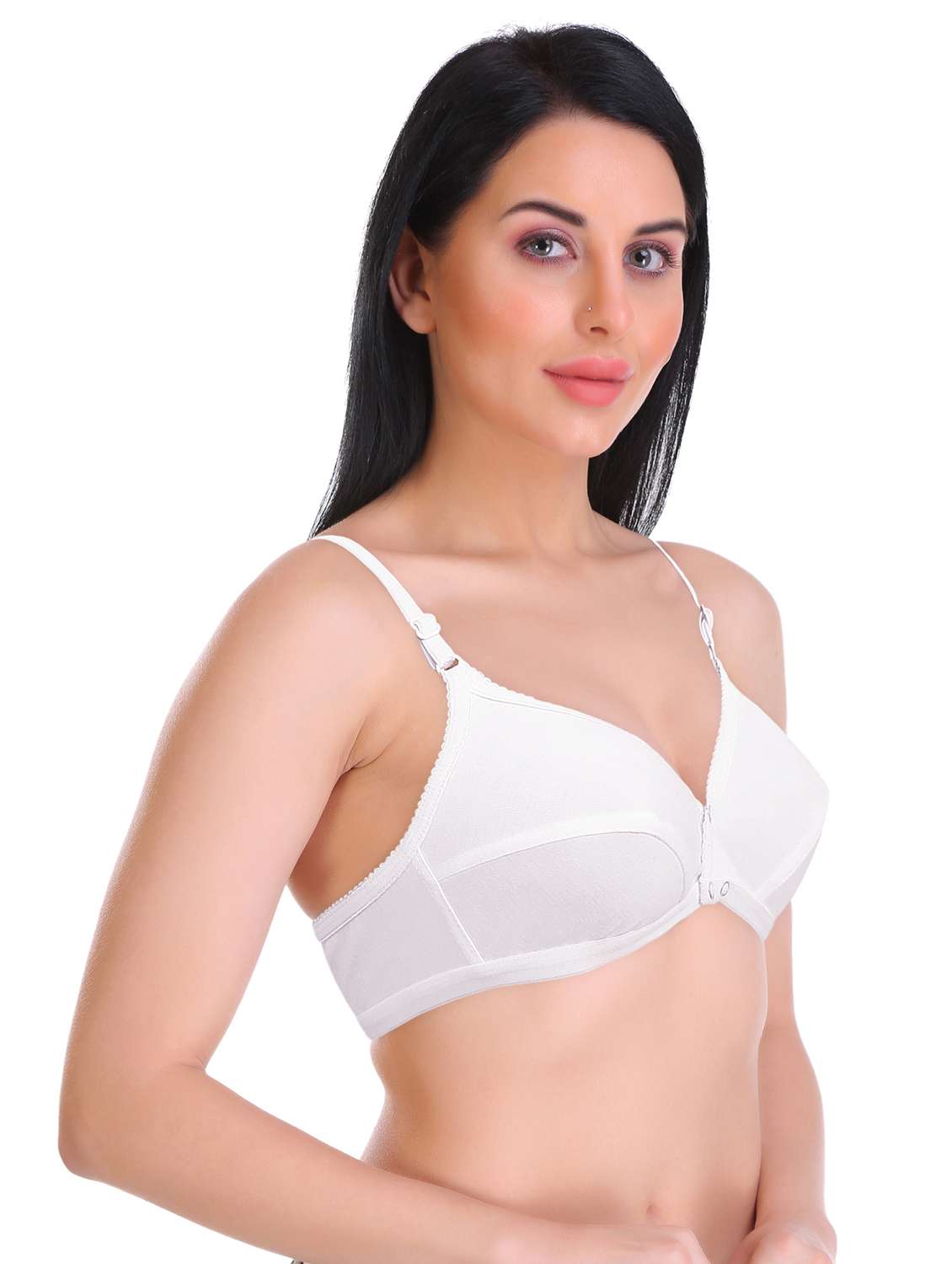 pack of 4 non padded front open bra - 18969195 -  Standard Image - 6