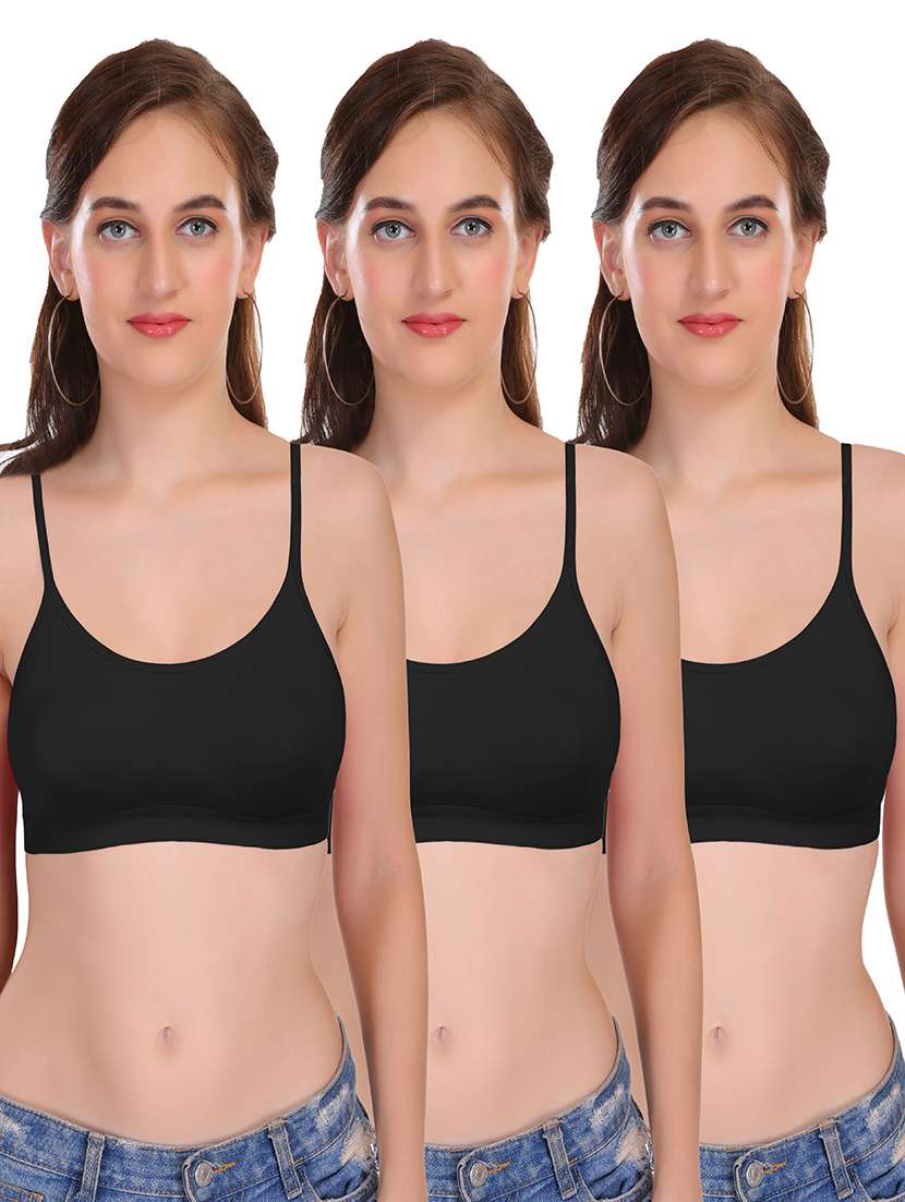 pack of 3 non padded sports  bra - 18969284 -  Zoom Image - 0