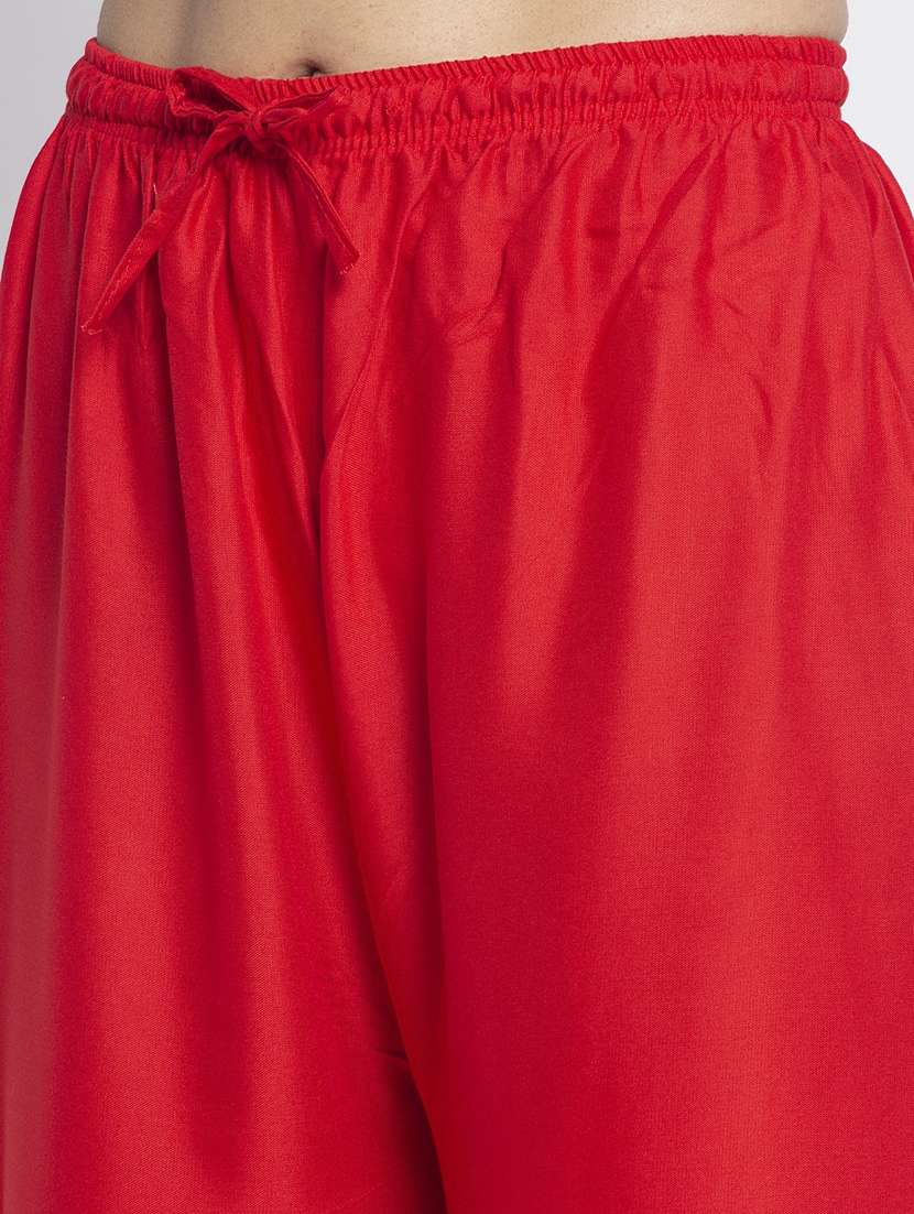 solid rayon flared palazzo - 18984166 - Standard Image - 4