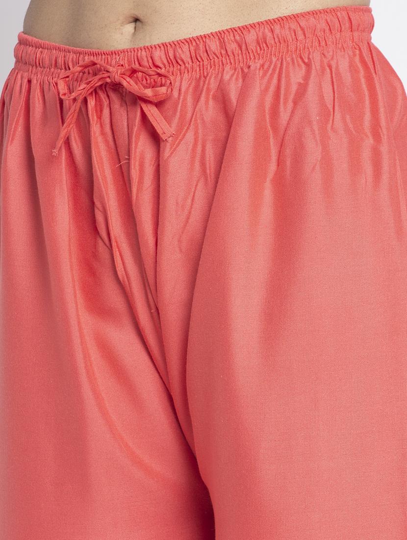 orange rayon flared palazzo - 18984175 - Standard Image - 4