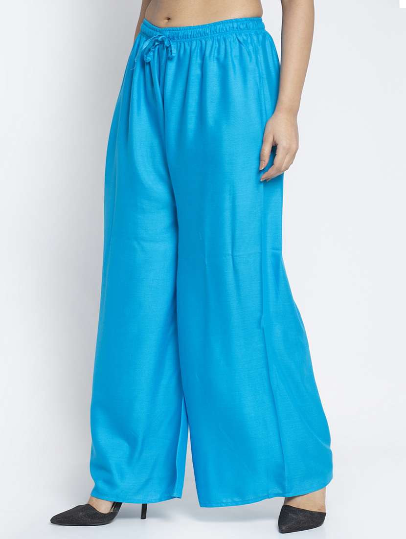 blue flared palazzo - 18984179 - Standard Image - 1
