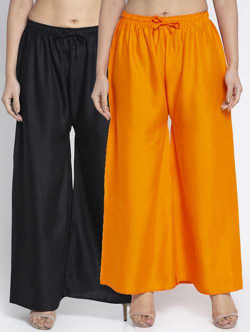 pack of 2 solid flared palazzo - 18984193 -  Standard Image - 0