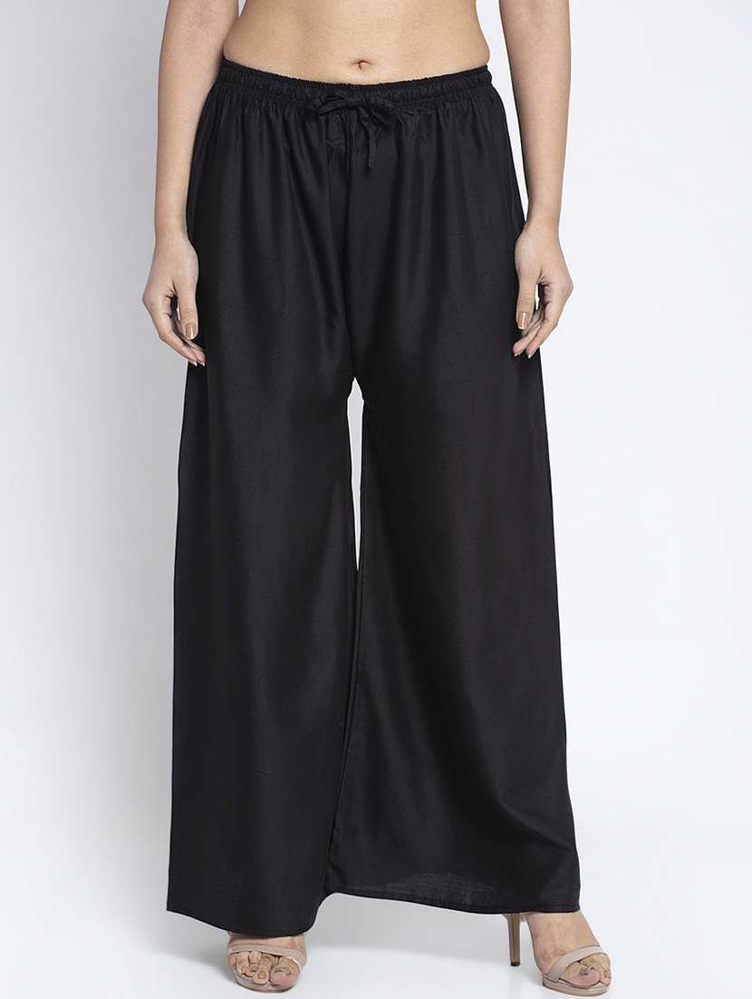 pack of 2 solid flared palazzo - 18984193 -  Standard Image - 1