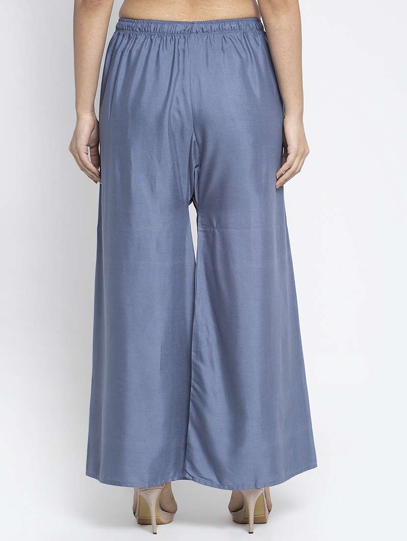 pack of 2 solid flared palazzo - 18984255 -  Standard Image - 4