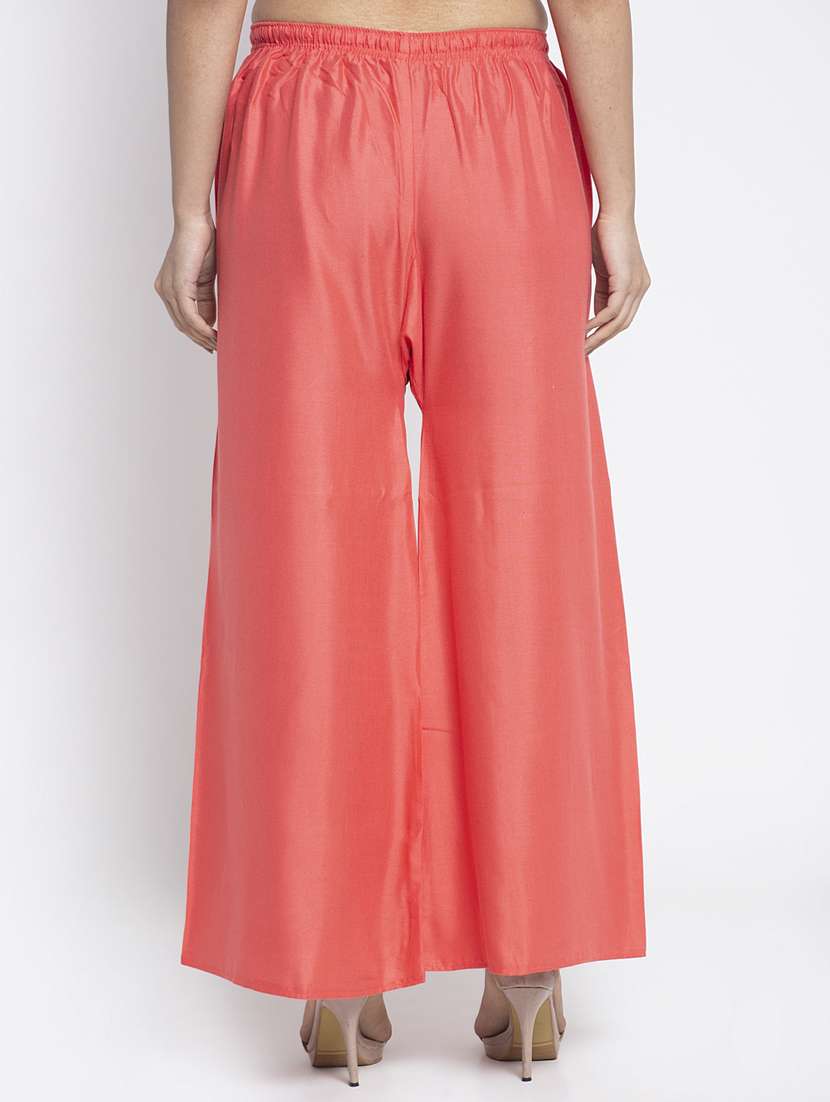 pack of 2 solid flared palazzo - 18984360 -  Standard Image - 4