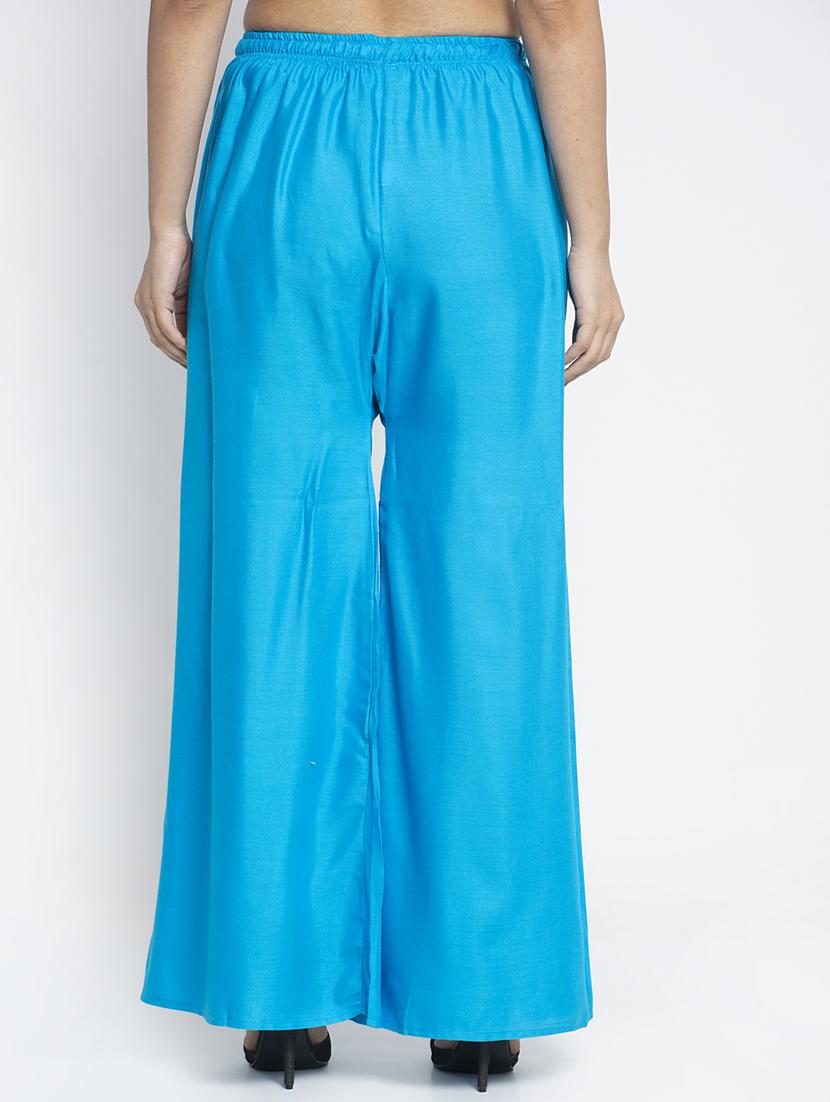 multi colored rayon flared palazzo - 18984364 - Standard Image - 4