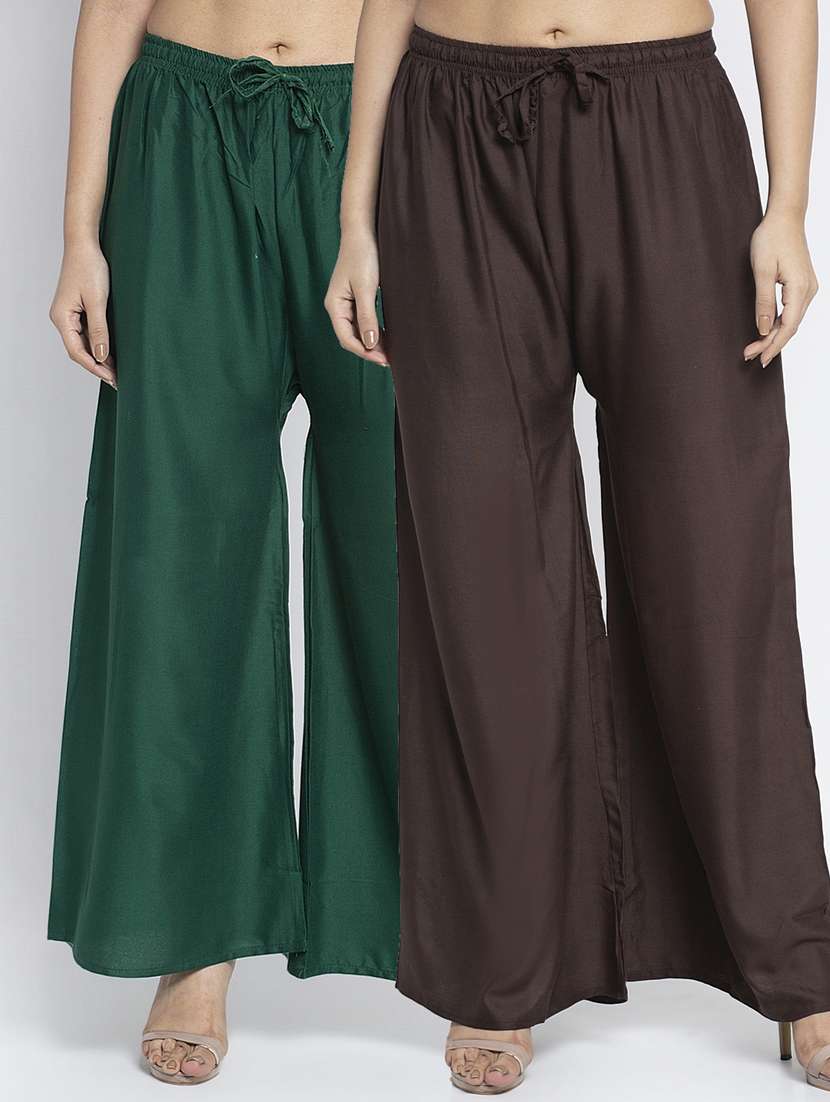 multi colored rayon flared palazzo