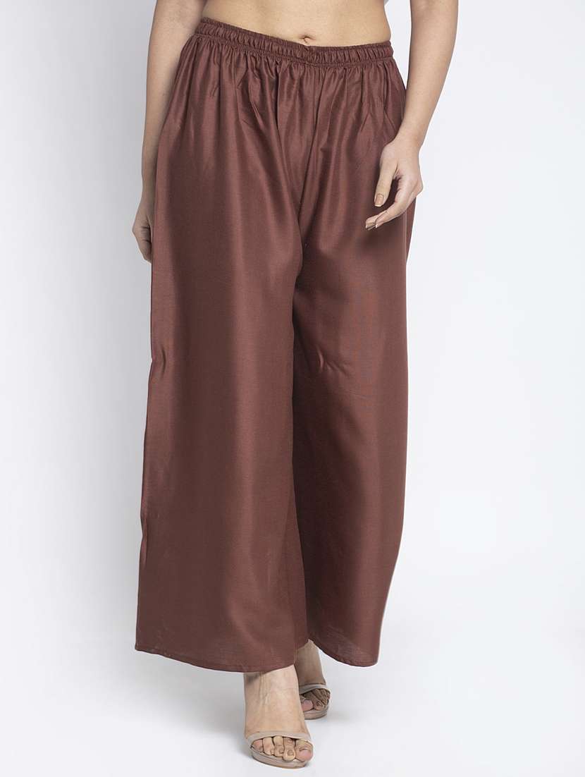 multi colored rayon flared palazzo - 18984376 -  Standard Image - 1