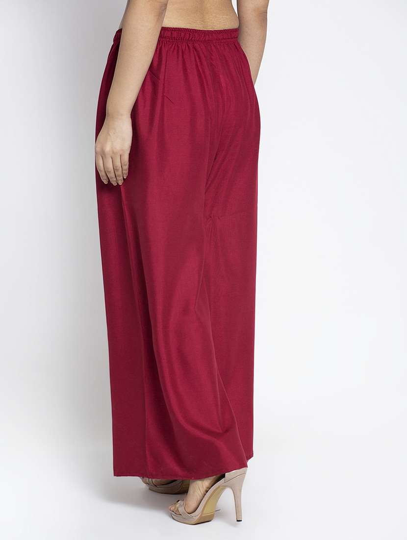 multi colored rayon flared palazzo - 18984376 -  Standard Image - 4