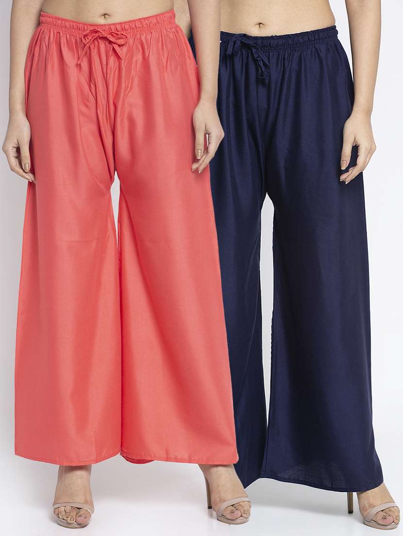 pack of 2 solid flared palazzo