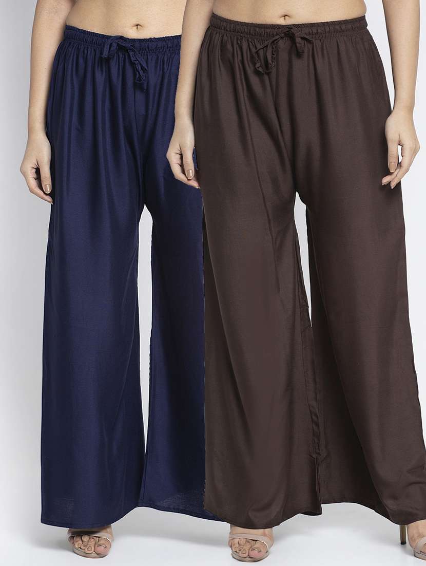 pack of 2 solid flared palazzo