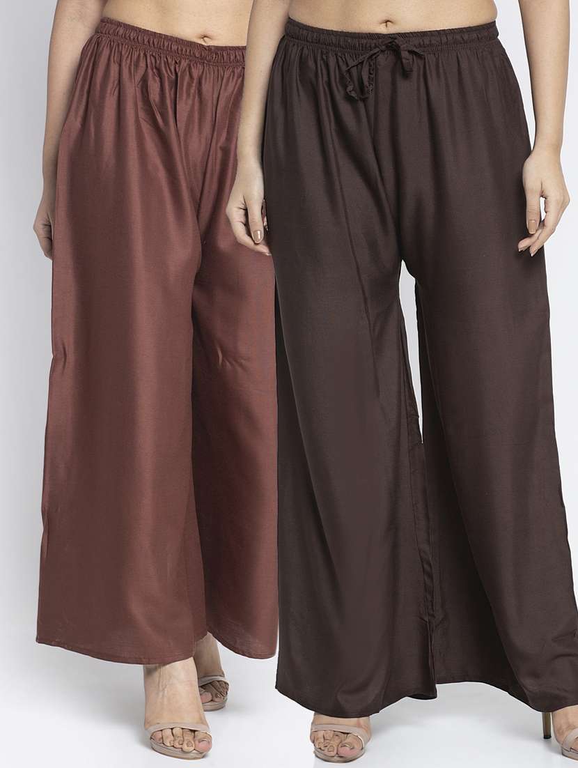 pack of 2 solid flared palazzo
