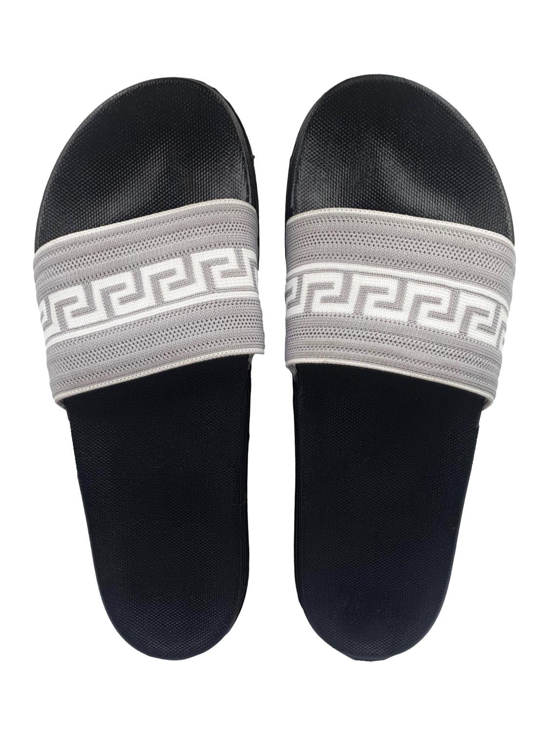 grey synthetic & mesh slip on flip flops - 19010303 - Standard Image - 4