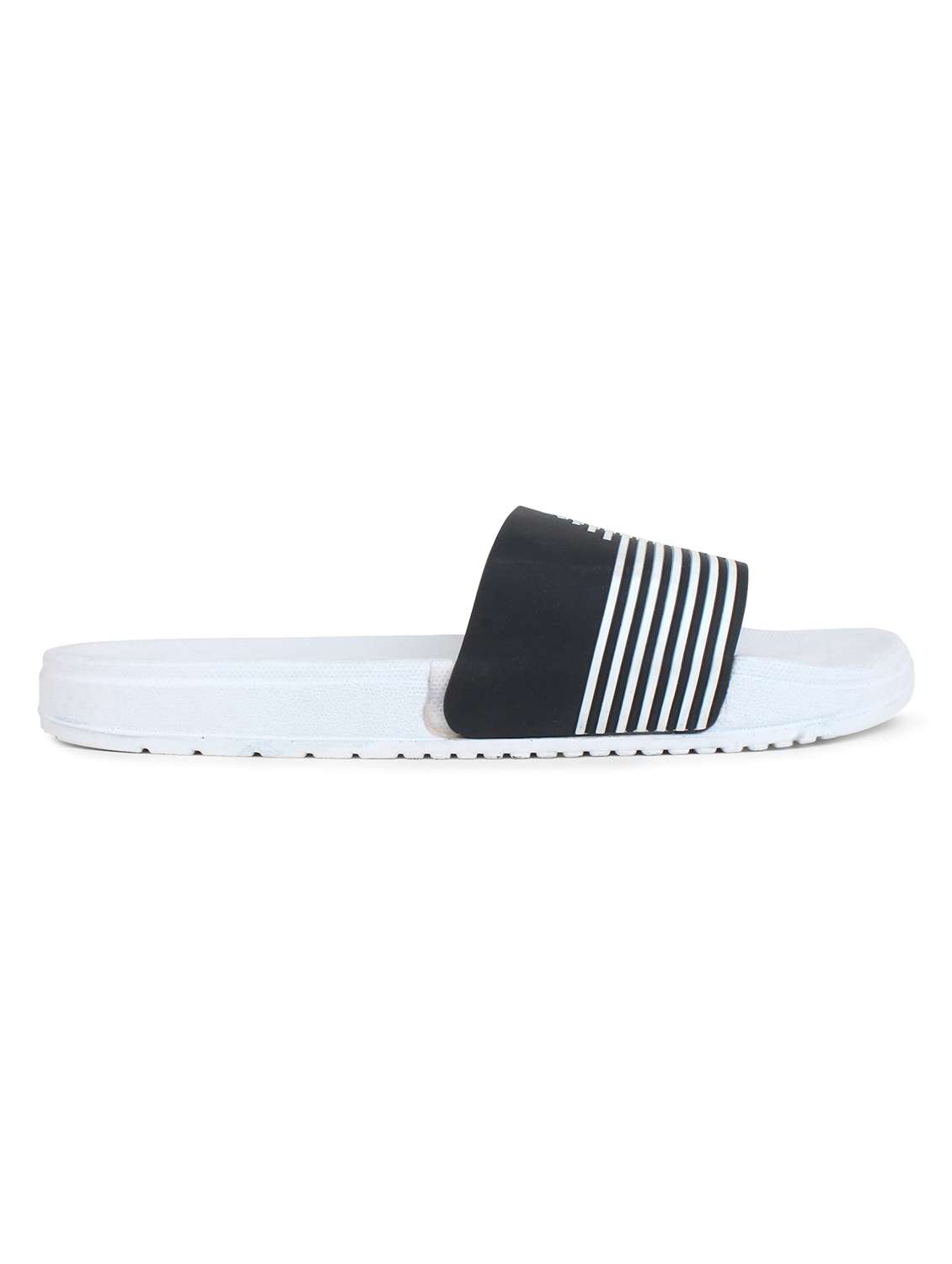 white synthetic & mesh slip on flip flops - 19010349 -  Standard Image - 1
