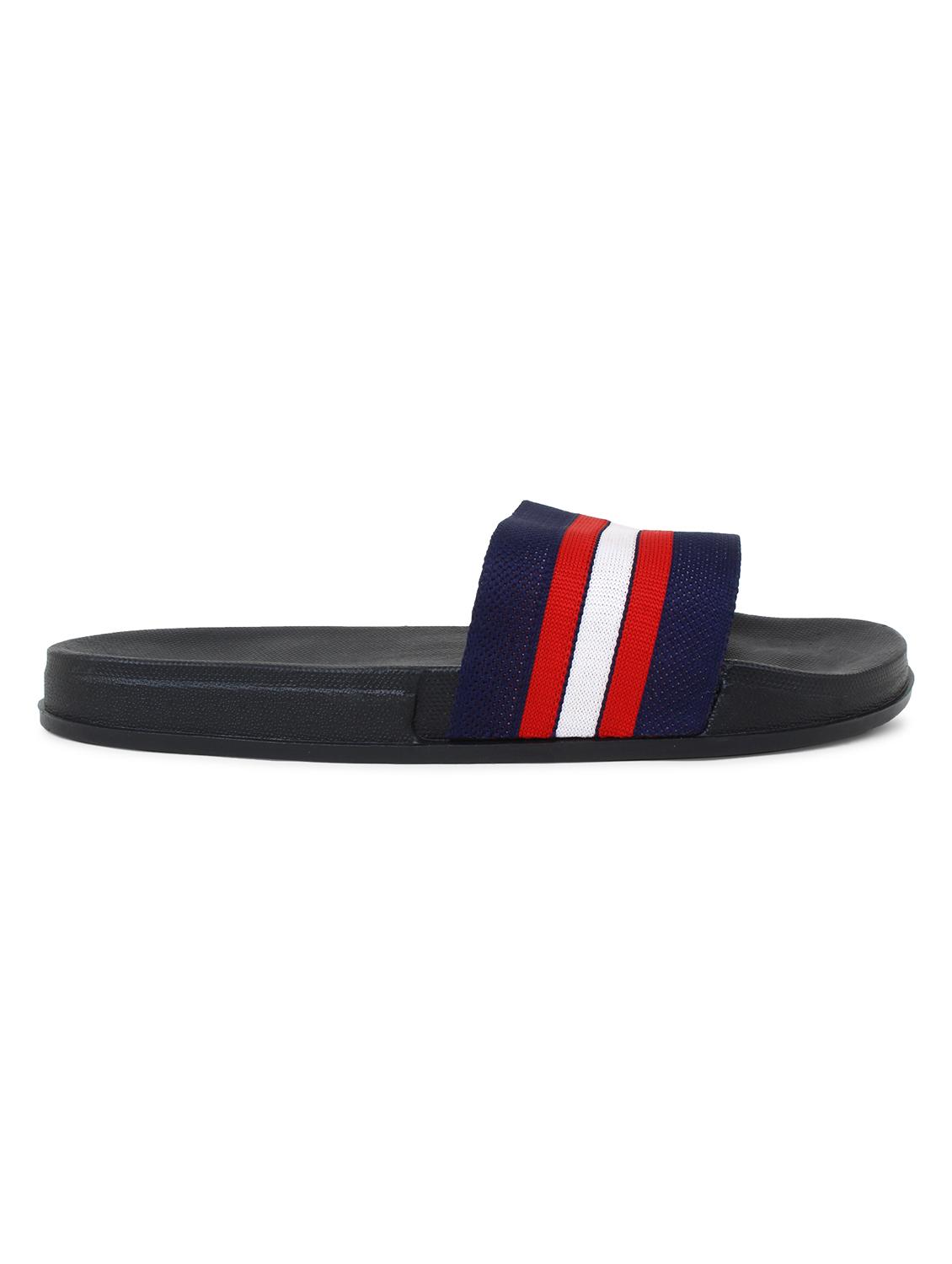 blue synthetic & mesh slip on flip flops - 19010357 -  Standard Image - 1