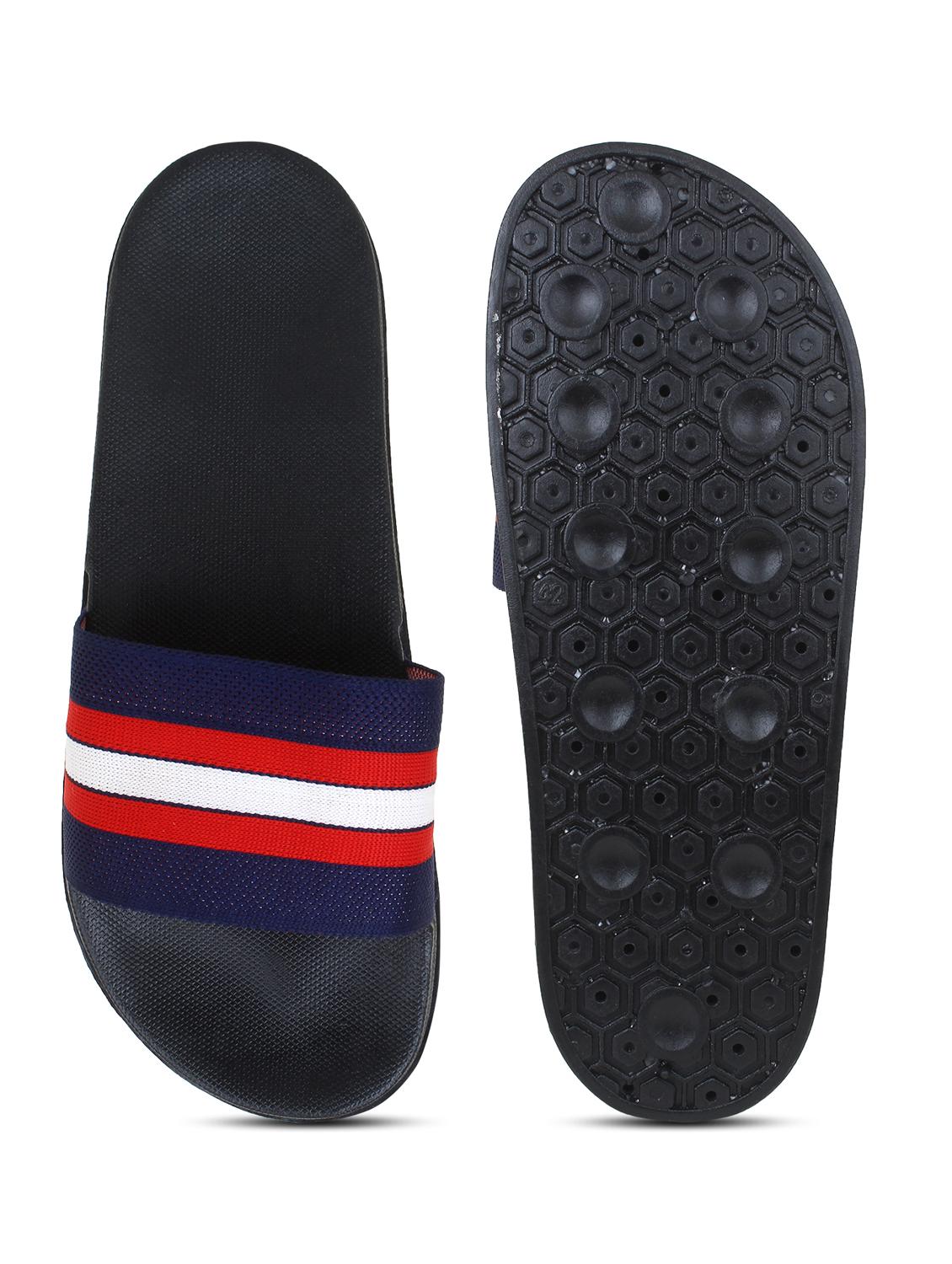 blue synthetic & mesh slip on flip flops - 19010357 - Standard Image - 4