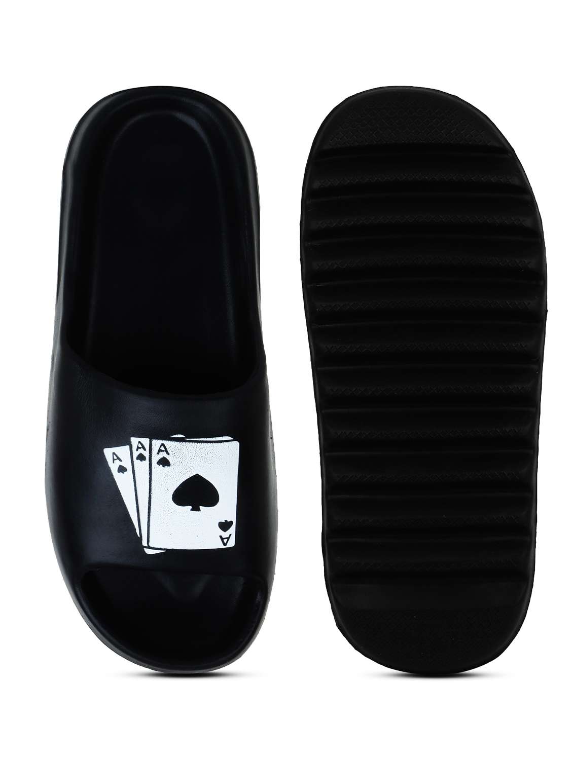 black croslite slip on flip flops - 19010376 -  Standard Image - 4