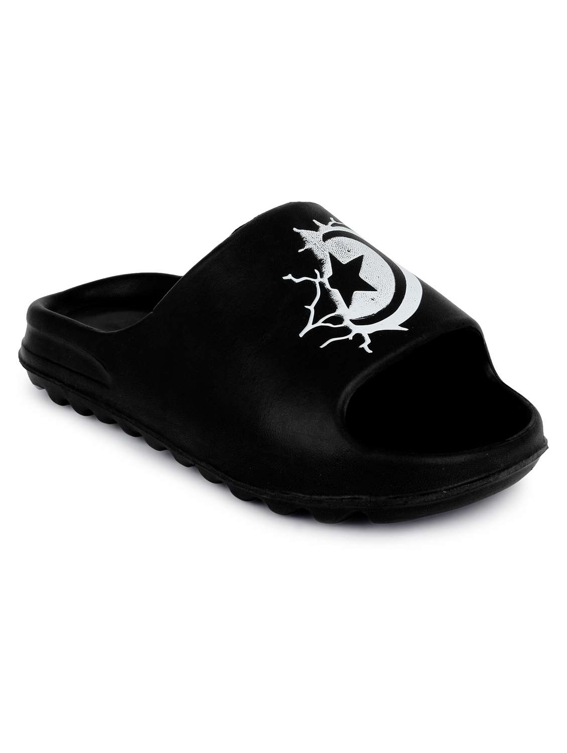 black croslite slip on flip flops