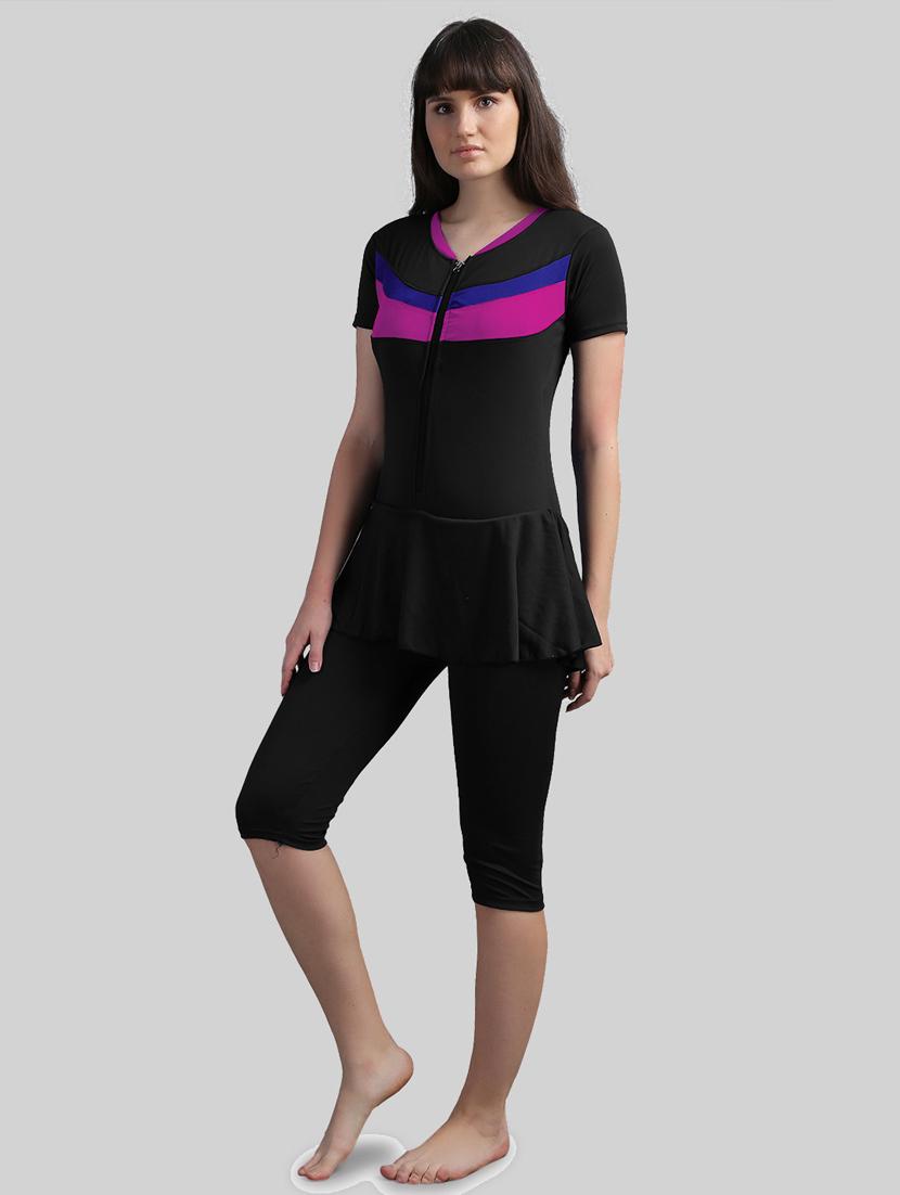 black solid swimsuit - 19010444 - Standard Image - 1