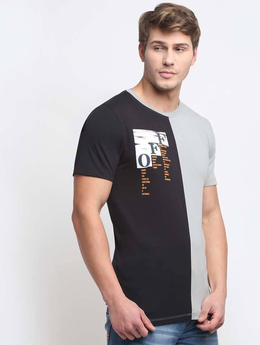 round neck color block t-shirt  - 19010480 -  Standard Image - 1