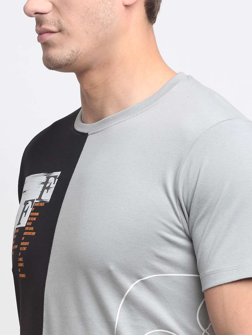 round neck color block t-shirt - 19010480 - Standard Image - 4