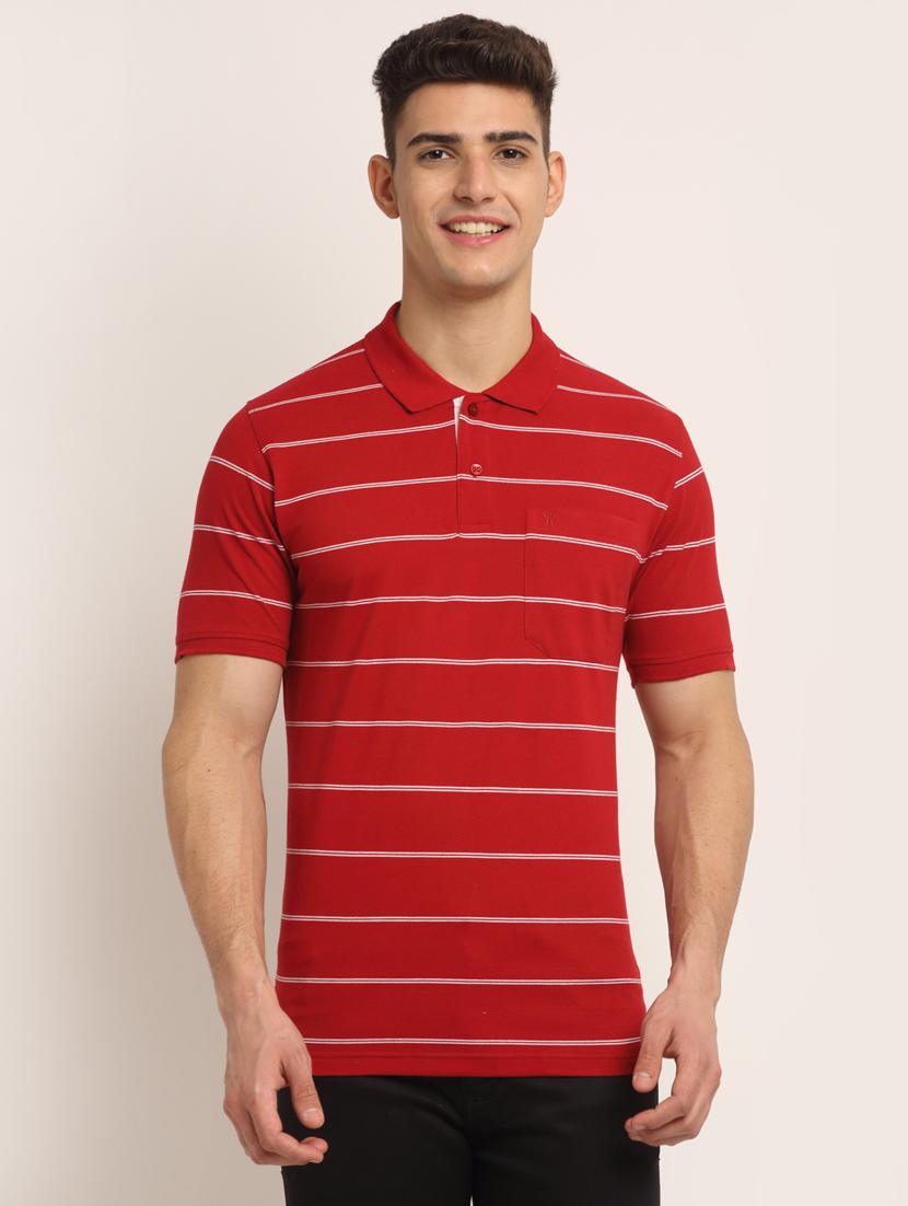 polo neck striped t-shirt - 19010485 - Standard Image - 1