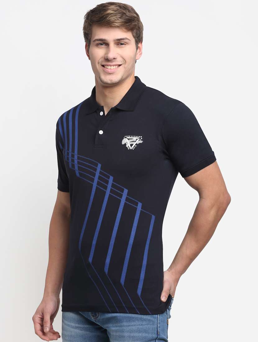 polo neck printed t-shirt  - 19010497 -  Standard Image - 1