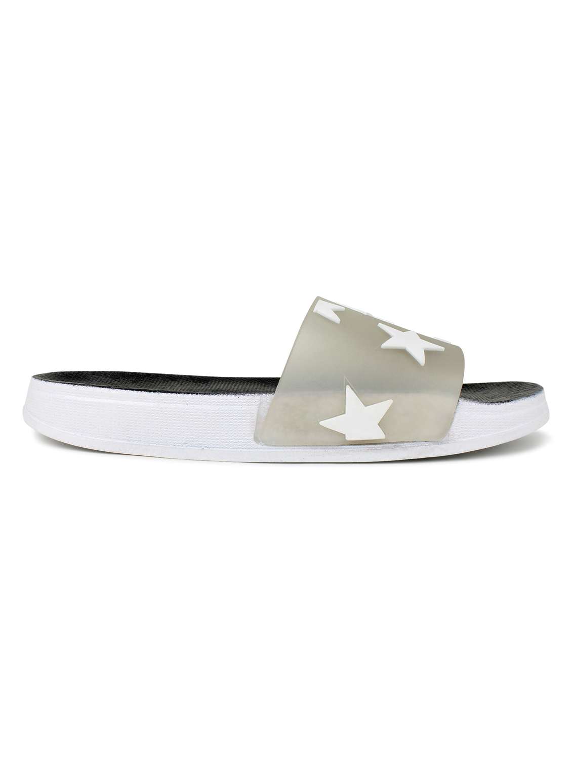 black printed slip on flip flop - 19020835 - Standard Image - 1