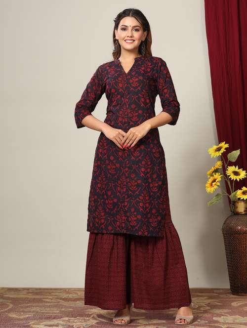 printed kurta sharara set  - 19037290 -  Standard Image - 0