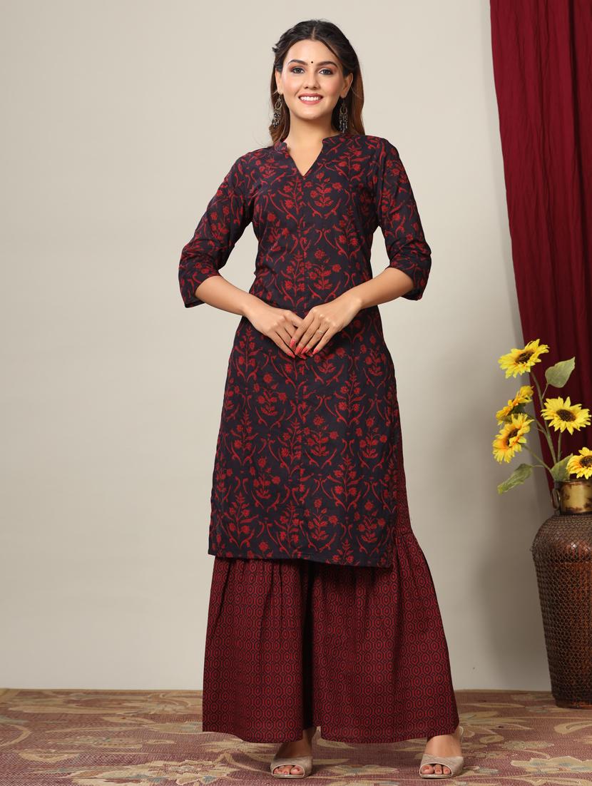 printed kurta sharara set 