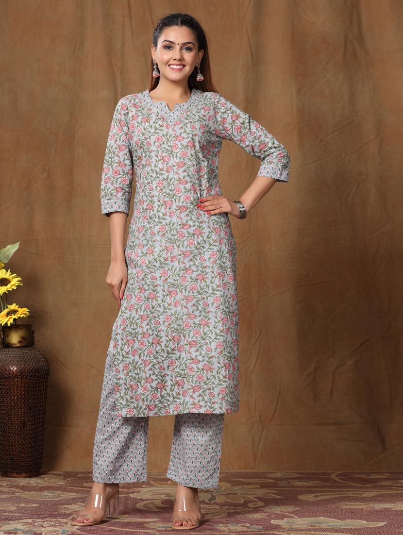 blue kurta pant set