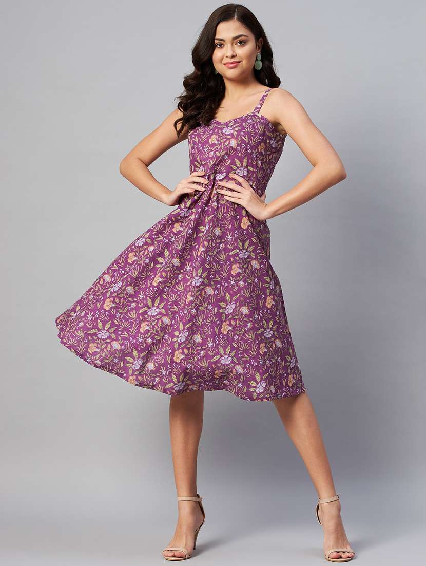 women's fit & flare floral dress - 19039316 -  Standard Image - 1